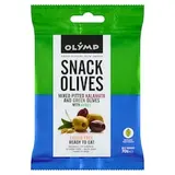 Olymp Zmes vykôskovaných olív Kalamon a zelených olív s bylinkami 70 g