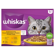 Whiskas 1+ hydinové hody v želé 12 x 85 g (1,02 kg)