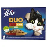 Felix Fantastic DUO kapsičky pre mačky hovädzie a hydina, jahňacie a kura, morka a kačica 12 × 85 g