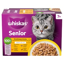 Whiskas Senior 7+ hydinové hody v želé 12 x 85 g (1,02 kg)