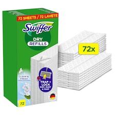 Swiffer Náhradné suché utierky na zmeták Clean & Fresh 72 ks, zachytia a uzamknú prach