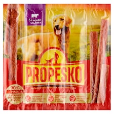 Propesko Doplnkové krmivo pre dospelé psy hovädzie salámky 5 x 10 g (50 g)