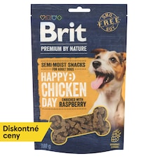Brit Premium by Nature Polomäkká maškrta pre psov kurča obohatené o maliny 180 g