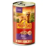 Propesko Kompletné krmivo pre dospelé psy kúsky s teľacinou a kuracinou v omáčke 1240 g
