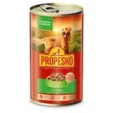 Propesko Kompletné krmivo pre dospelé psy kúsky s jahňacinou a kuracinou v omáčke 1240 g