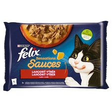 Felix Sensations Sauces kapsičky pre mačky morka, jahňacie v omáčke 4 x 85 g