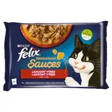 Felix Sensations Sauces kapsičky pre mačky morka, jahňacie v omáčke 4 x 85 g