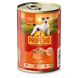 Propesko Kompletné krmivo pre dospelé psy kúsky s kuracinou a pečeňou v omáčke 415 g