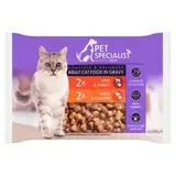 Pet Specialist Kompletné krmivo pre dospelé mačky kúsky v omáčke 4 x 100 g (400 g)