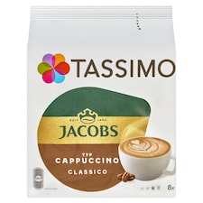 Tassimo Jacobs Cappuccino Classico pražená mletá káva v kapsulách 8 ks 260 g