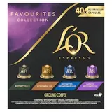 L'OR Espresso Favourites Collection pražená mletá káva rôzne druhy 40 kapsúl 208 g