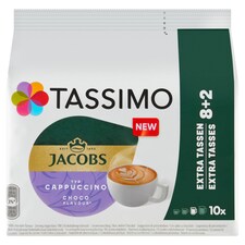 Tassimo Jacobs Instantný kávový a kakaový nápoj s čokoládovou príchuťou 10 x 16 g (160 g)
