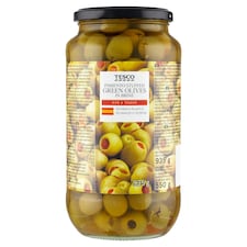 Zelené olivy plnené paprikovou pastou v slanom náleve 935 g