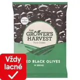 The Grower's Harvest Čierne vykôstkované olivy v slanom náleve 200 g