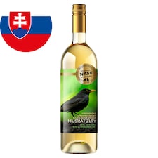Naše Vinohrady Muškát žltý D.S.C. akostné odrodové víno polosuché 0,75 l