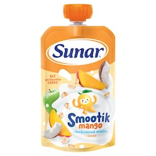 Sunar Smootík detská kapsička mango, kokosové mlieko, ovsené vločky 12m+, 120 g