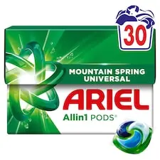 Ariel Allin1 PODS Mountain Spring Universal Tekutý Prací Prostriedok V Kapsulách, 30 Praní