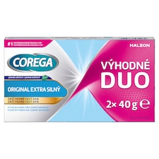 Corega Original extra silný fixačný krém na zubné náhrady jemne mätový 2 x 40 g