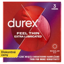 Durex Feel Thin Extra Lubricated prezervatívy 3 ks