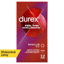 Durex Feel Thin Extra Lubricated tenké prezervatívy 12 ks
