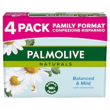 Palmolive Naturals tuhé mydlo s výťažkami harmančeka 4x90 g - family pack