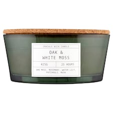 F&F Home Crackle Oak & White Moss vonná sviečka 425 g