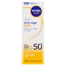 Nivea Sun Pleťový krém na opaľovanie proti vráskam Q10 OF 50+ 40 ml