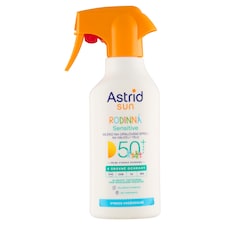 Astrid Sun Sensitive rodinné mlieko na opaľovanie v spreji SPF 50+ 270 ml