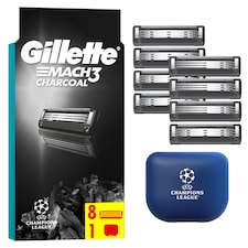Gillette Mach3 Charcoal Náhradné Holiace Hlavice pre Mužov s 3 Čepieľkami