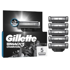 Gillette Mach3 Charcoal Náhradné Holiace Hlavice pre Mužov s 3 Čepieľkami