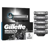 Gillette Mach3 Charcoal Náhradné Holiace Hlavice pre Mužov s 3 Čepieľkami