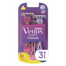 Gillette Venus Comfort Colours Jednorazové Holiace Strojčeky, Balenie 3 ks