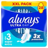 Always Ultra Super Extra hygienické vložky (veľkosť 3) vložky s krídelkami 28 ks]