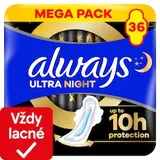 Always Ultra Hygienické Vložky Secure Night (veľkosť 4) S Krídelkami 36Ks