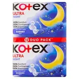 Kotex Ultra Night dámské hygienické vložky 12 ks