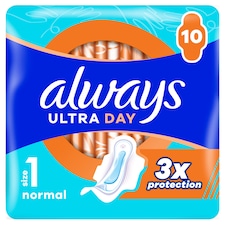 Always Ultra Day Normal hygienické vložky (veľkosť 1) vložky s krídelkami 10 ks]