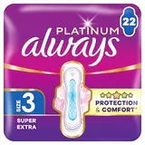 Always Platinum Hygienické Vložky Super Extra (Veľkosť 3) 22 Vložiek