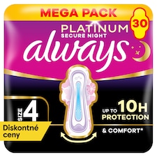 Always Platinum Hygienické Vložky Secure Night (Veľkosť 4) 30 Vložiek