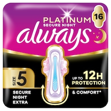 Always Platinum Hygienické Vložky Secure Night Extra (Veľkosť 5) 16 Vložiek