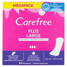 Carefree Plus Large slipové vložky ľahká vôňa 64 ks