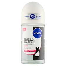 Nivea Black & White Invisible Clear Guľôčkový antiperspirant 50 ml