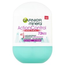 GARNIER MINERAL ACTION CONTROL THERMIC 72 h, guľôčkový antiperspirant, 50 ml