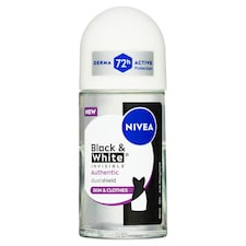 Nivea Black & White Invisible Authentic Guľôčkový antiperspirant 50 ml