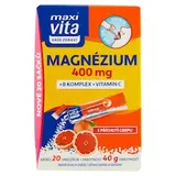 Maxi Vita Magnézium 400 mg + B komplex + vitamín C 20 vrecúšok 40 g