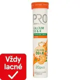 Pro Formula Šumivé tablety s vápnikom, vitamínom D a K s príchuťou pomaranča 20 tabliet 80 g