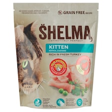 Shelma Bezobilné kompletné krmivo pre mačatá bohaté na čerstvú morčacinu 750 g