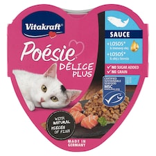 Vitakraft Poésie Délice Plus losos & lososový olej kompletné krmivo pre dospelé mačky 85 g