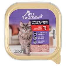 Pet Specialist Kompletné krmivo pre dospelé mačky paštéta s hovädzinou a kuracinou 100 g