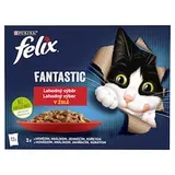 Felix Fantastic kapsičky pre mačky kura, hovädzie, králik, jahňacie v želé 12 × 85 g
