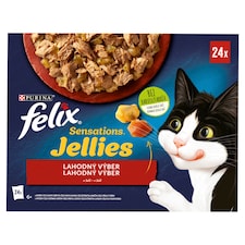 Felix Sensations Jellies kapsičky pre mačky hovädzie, kura, kačica, jahňacie v želé 24 x 85 g